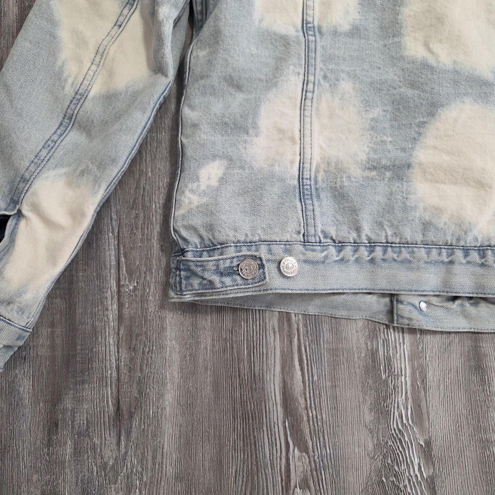 Pacsun Sherpa Lined Collar Jean Denim Heavyweight Button Jacket Women Size S - Picture 10 of 12